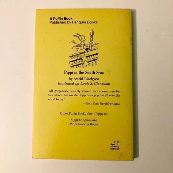 Vintage 1979 Pippi In The South Seas By Astrid  Lindgren A Puffin Book - Picture 14 of 14